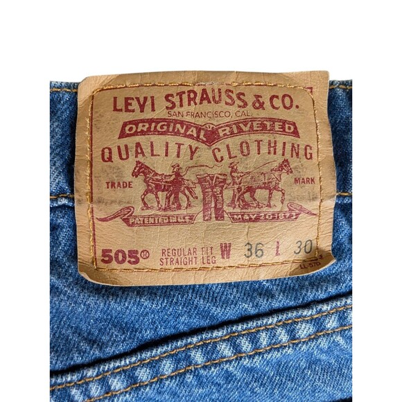 VTG Levi’s 505 Wide Leg Jeans Men’s 36x30 Denim Straight 90s Made in USA - Picture 3 of 7